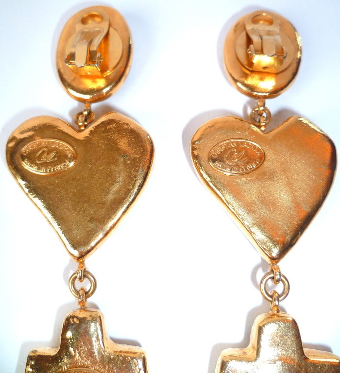 1980s Christian Lacroix Défilé Haute Couture Long Dangle Earrings In Excellent Condition In New York, NY