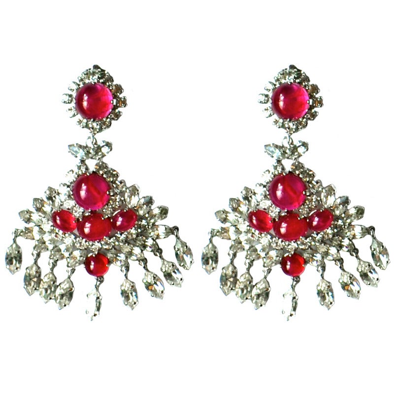 1970 Christian Dior Haute Couture Chandelier Earrings