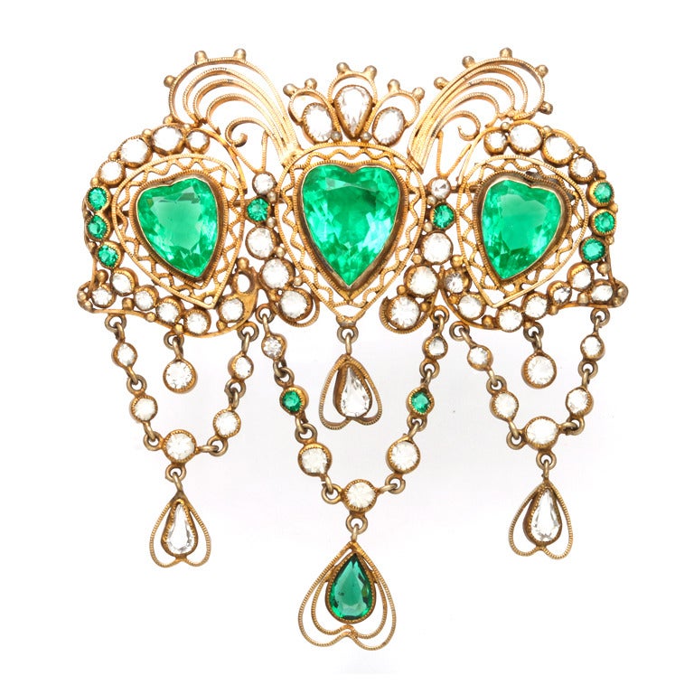 1930s Large Hobe Heart Brooch