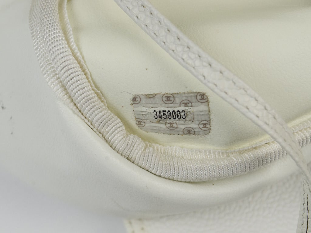 Chanel Perforated White Leather Tote For Sale 1