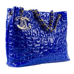 Chanel Blue Patent Puzzle Tote