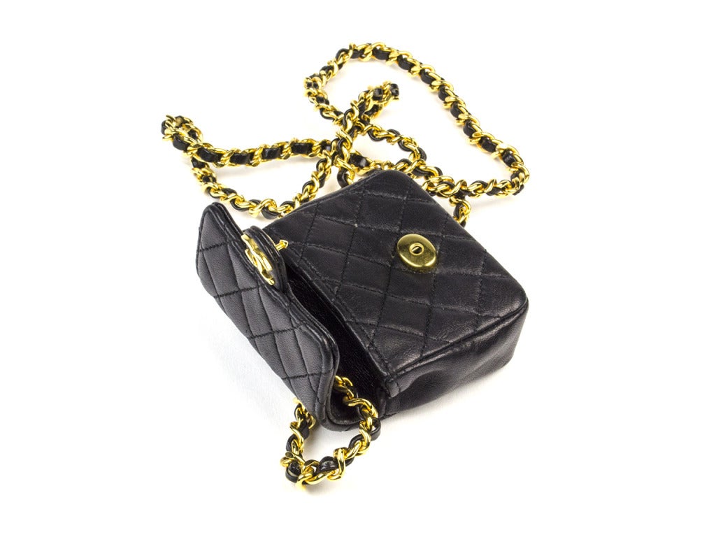 Women's Chanel Quilted Black Micro Mini Flap Bag
