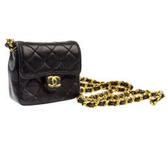 Chanel Quilted Black Micro Mini Flap Bag