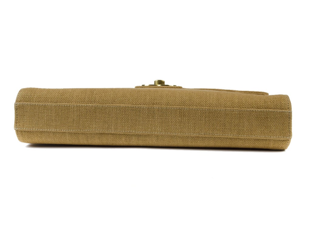 Chanel Burlap Laptop-Style Bag For Sale 1
