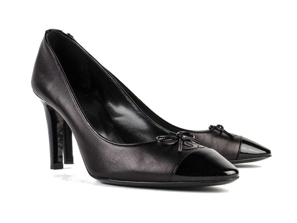 Chanel Black Cap Toe Pumps