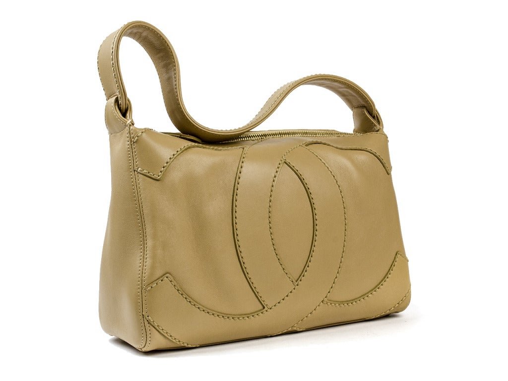 Chanel Beige CC Logo Shoulder Bag