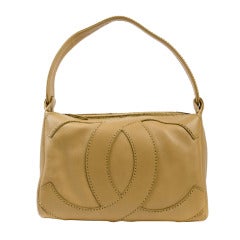 Chanel Beige CC Logo Shoulder Bag