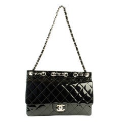 Chanel Black Patent Jumbo Bag