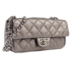 Chanel Silver East/West Flap Bag