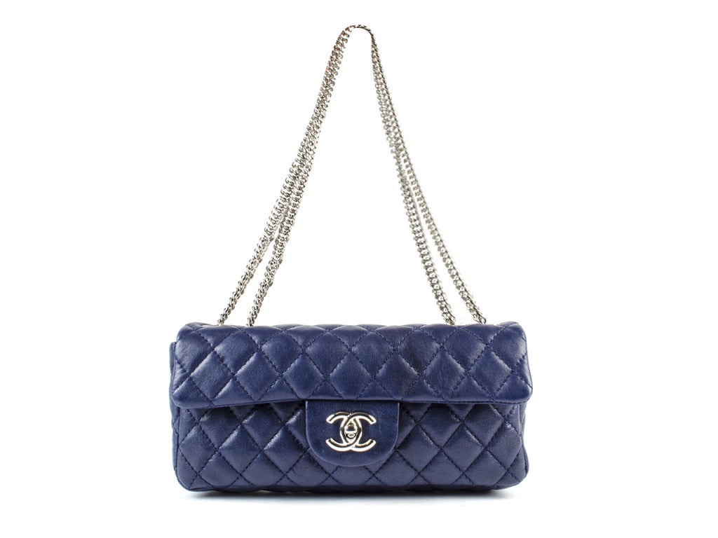 Chanel Blue East/West Flap Bag
