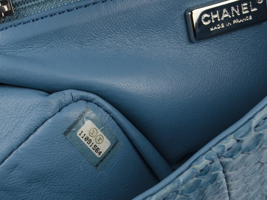 Women's Chanel Python Snakeskin East West Flap Bag