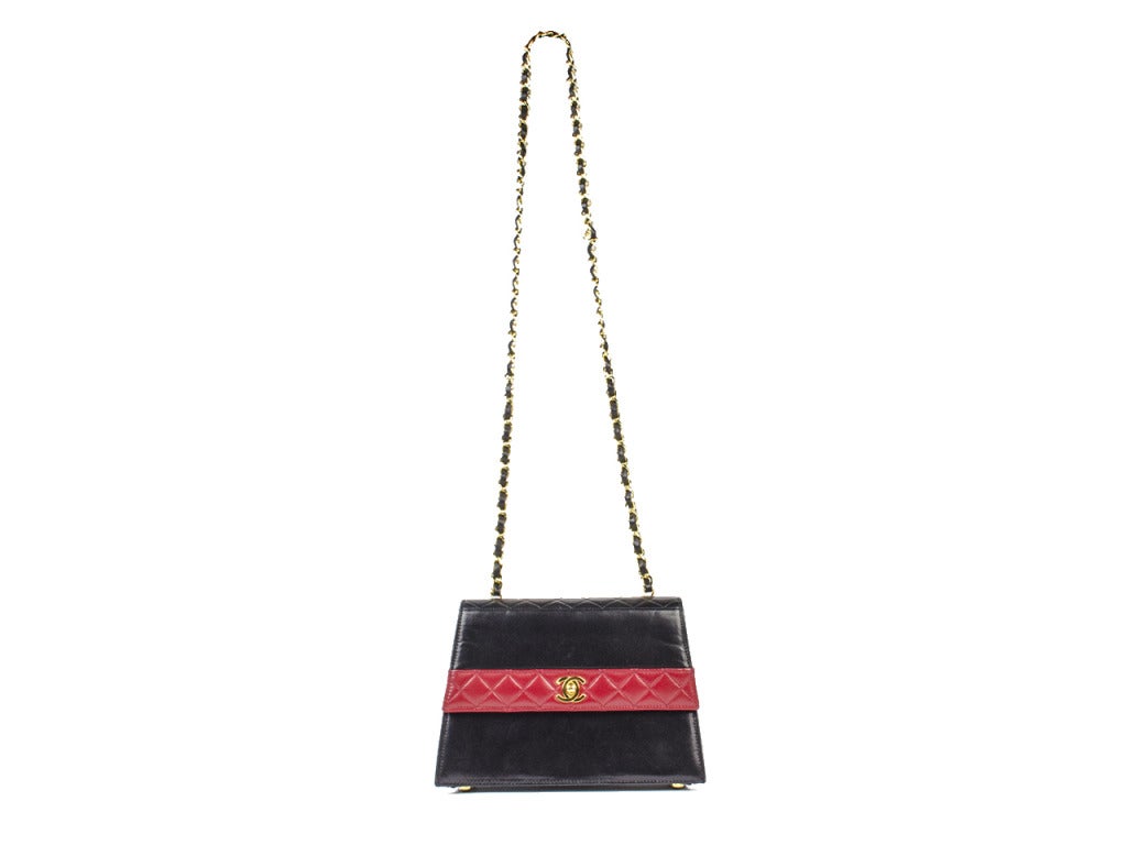 Chanel Black/Red Color Block Bag