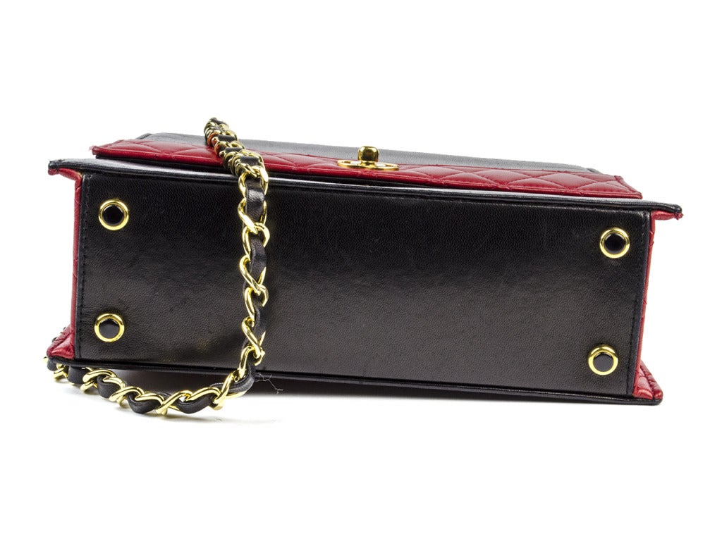 Chanel Black/Red Color Block Bag For Sale 2