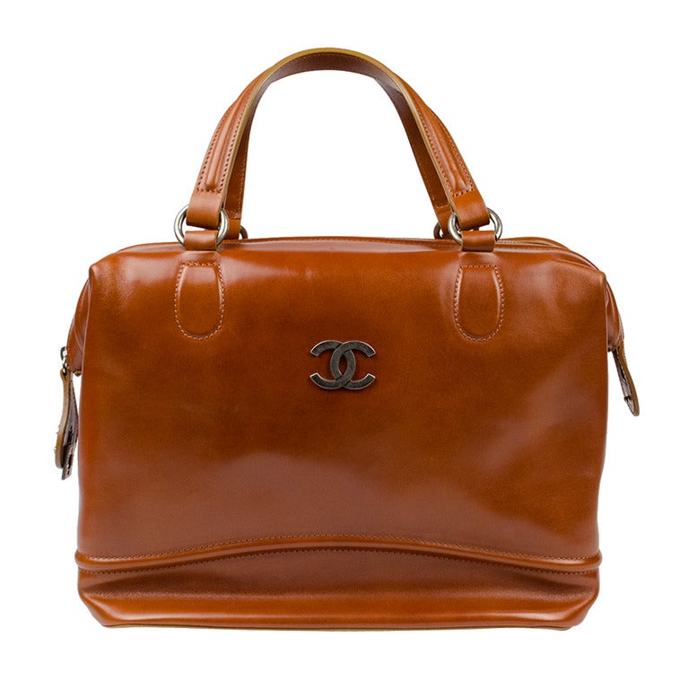 Chanel Calfskin Leather Doctor Bag Tan For Sale