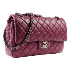 Chanel Violette Purple Lambskin Leather Medium Double Flap Bag