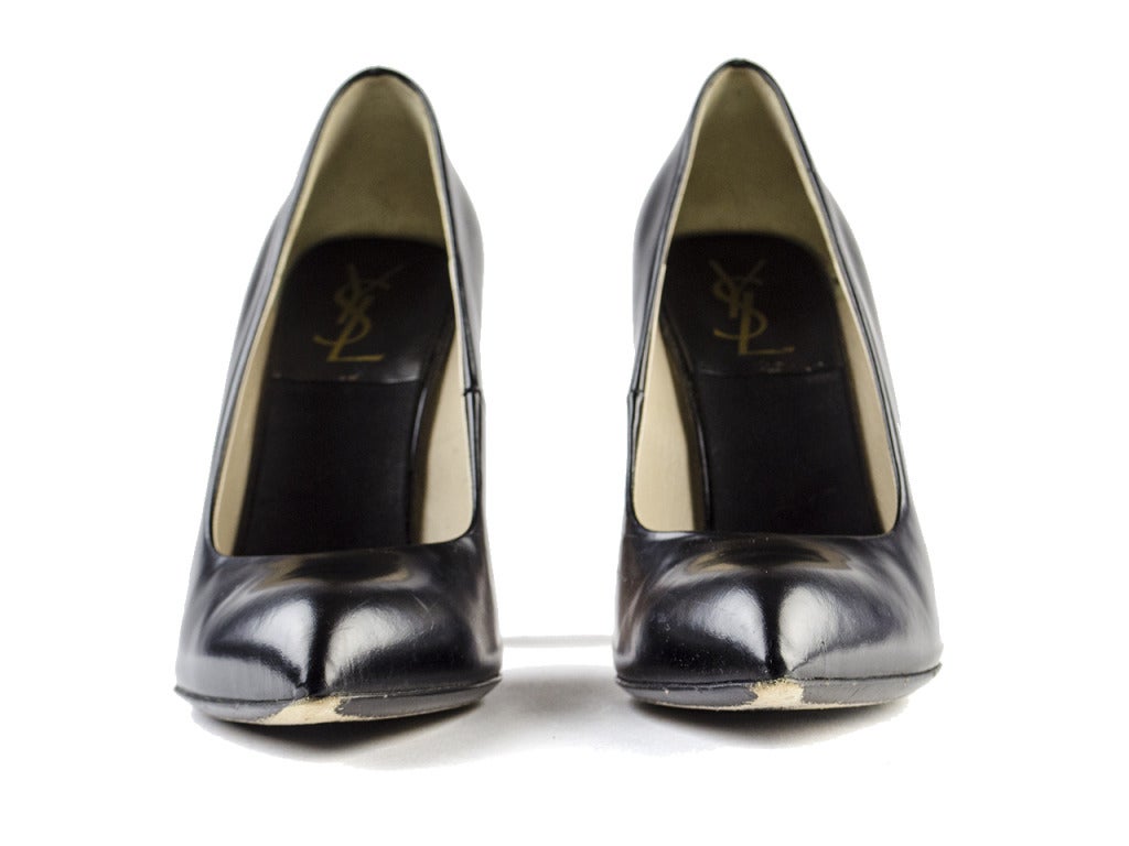 Yves Saint Laurent Wooden Heels In Good Condition In San Diego, CA