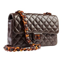Chanel Brown and Tortoise Vintage Flap