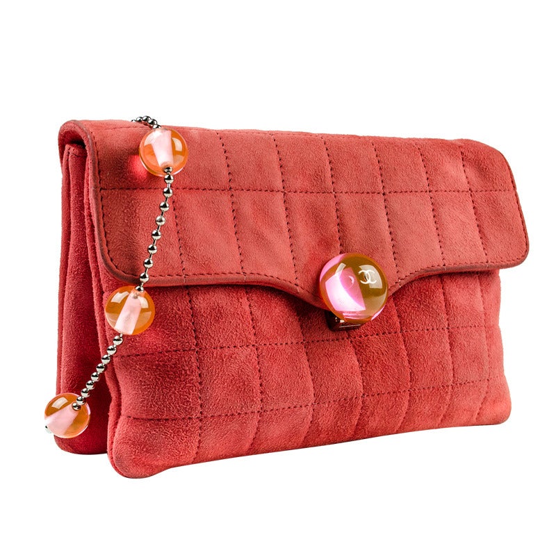 Chanel Suede Red Bag For Sale