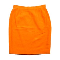 Chanel Orange Boucle Skirt
