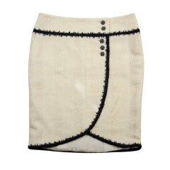 Chanel 06A Winter White Wool Skirt