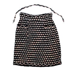 Chanel Black and Pink Tweed Skirt