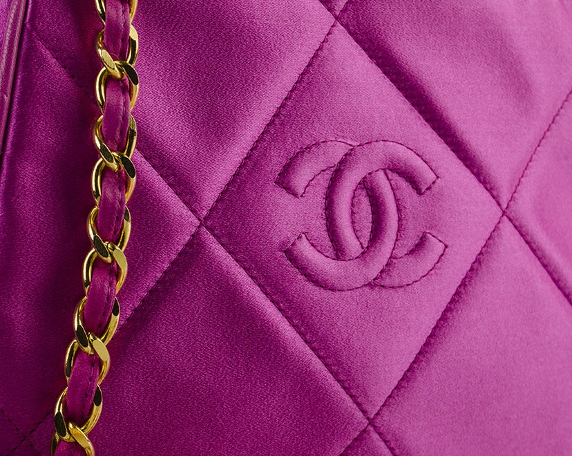 chanel pink satin bag