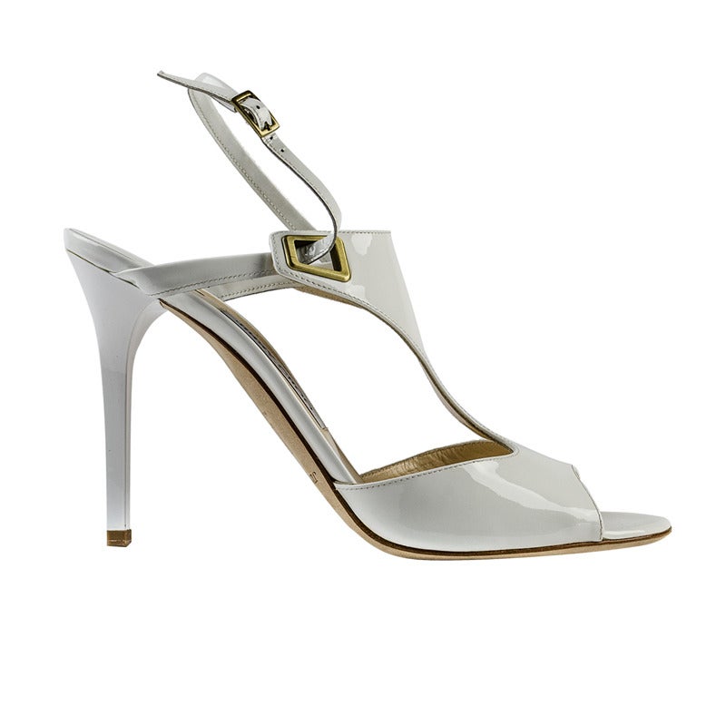Jimmy Choo 
Elle
 White Patent Leather Sandals