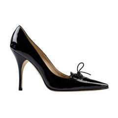 Manolo Blahnik 'Kirby' Patent Leather Lace Up Heels