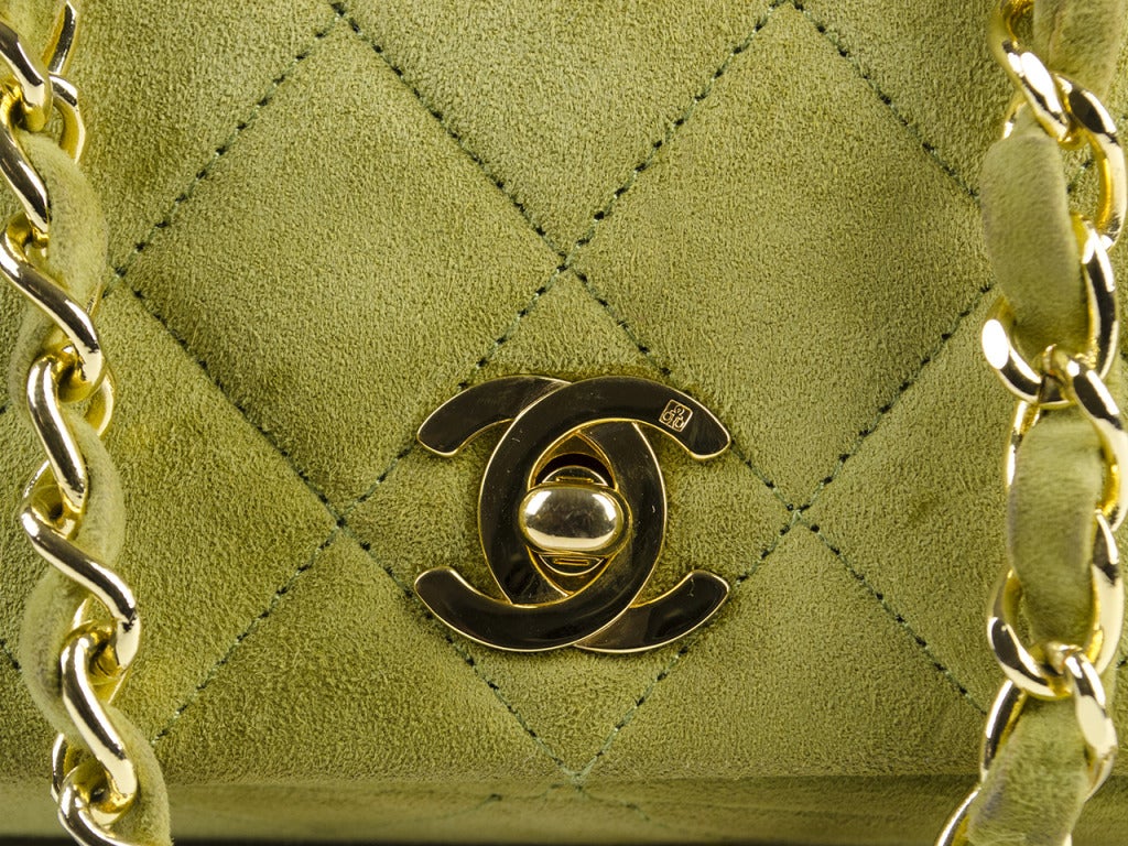 green suede chanel bag