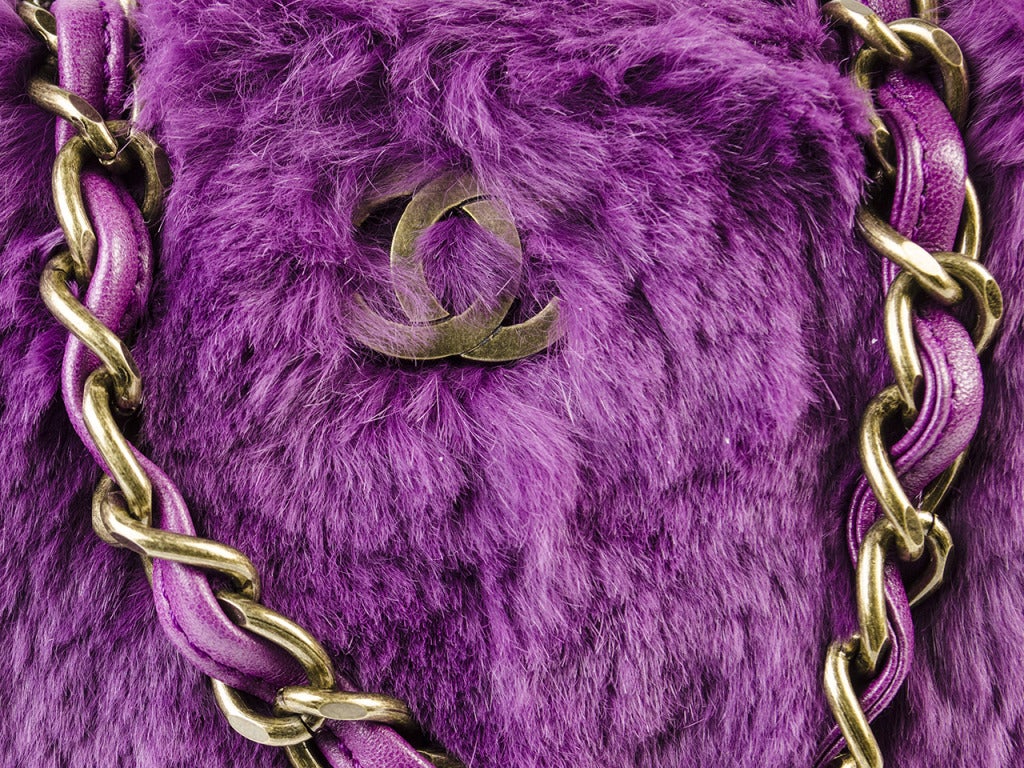 Chanel Purple Fur Bag For Sale at 1stDibs  lilac fur bag, purple fur purse,  fluffy purple bag