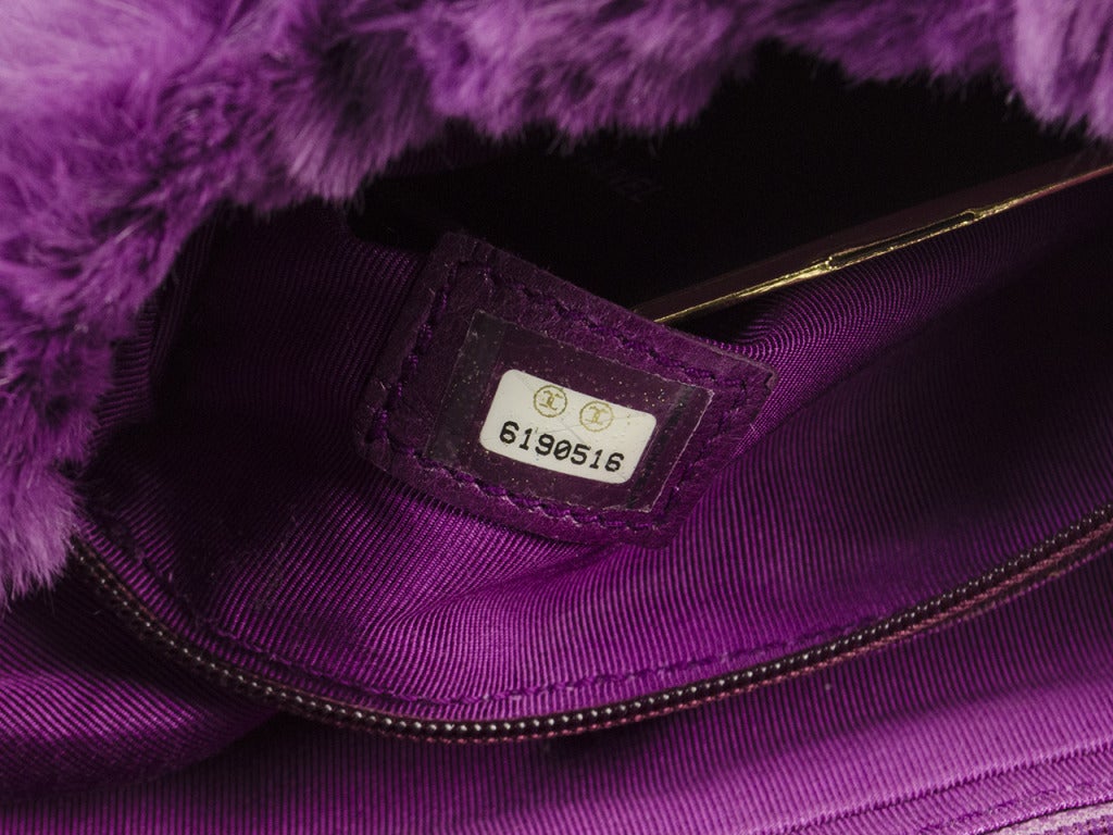 Chanel Purple Fur Bag For Sale at 1stDibs  lilac fur bag, purple fur purse,  fluffy purple bag