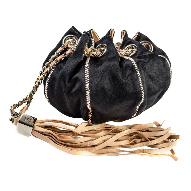 Chanel Satin Wristlet Bag For Sale