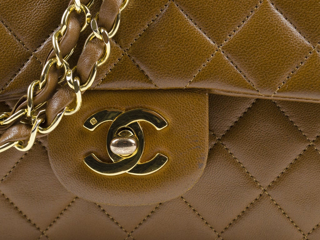 Chanel Brown Double Flap Bag In Excellent Condition For Sale In San Diego, CA