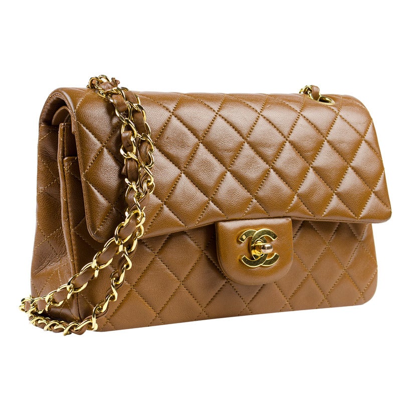 Chanel Brown Double Flap Bag For Sale
