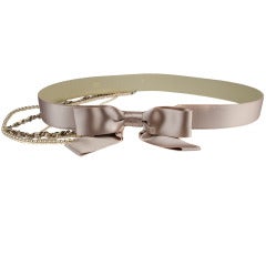 Chanel Satin Bow Pearl Chain Belt
