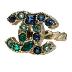 Chanel Bagues Multicolor Blue CC Ring