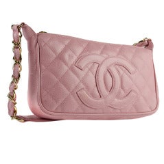 Chanel Caviar Pink Pochette Bag