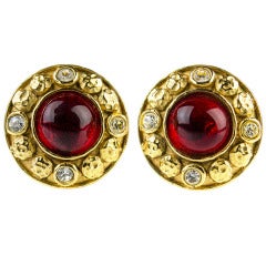 Chanel Vintage Red Earrings
