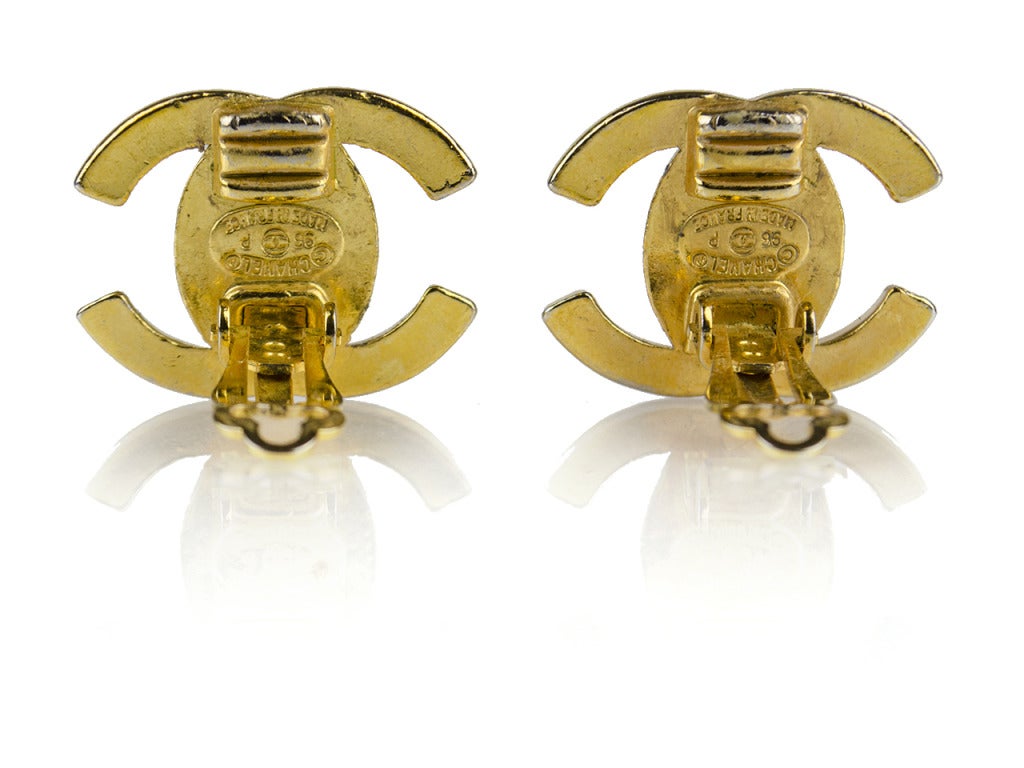 Chanel Interlocking CC Clip-On Earrings