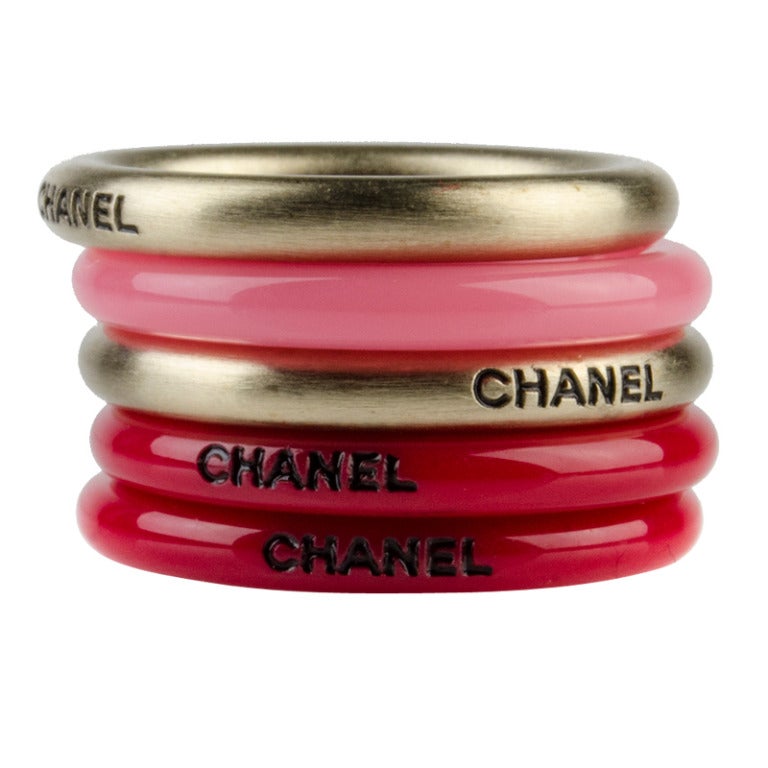 Chanel 07P Stackable Plastic Rings at 1stDibs