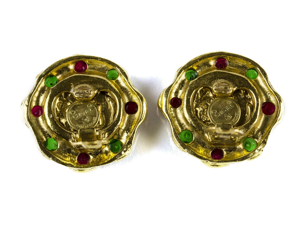 Chanel Vintage Gripoix CC Earrings