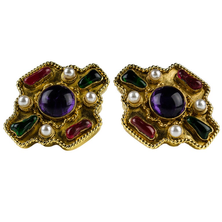 Chanel Vintage Season 23 Gripoix Earrings