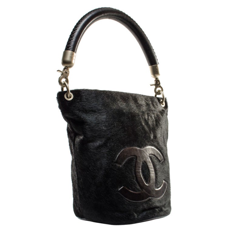 Chanel Fur Bucket Bag Tote For Sale