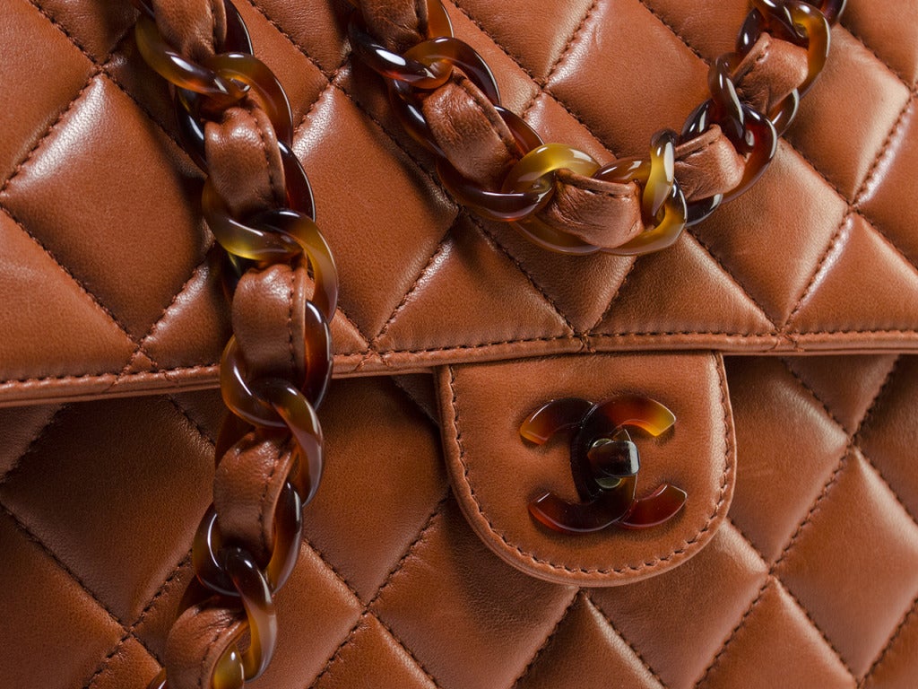 Women's Chanel Vintage Orange Jumbo Flap For Sale