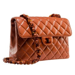 Chanel Vintage Orange Jumbo Flap