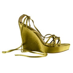 Yves Saint Laurent Tie-Up Satin Wedges