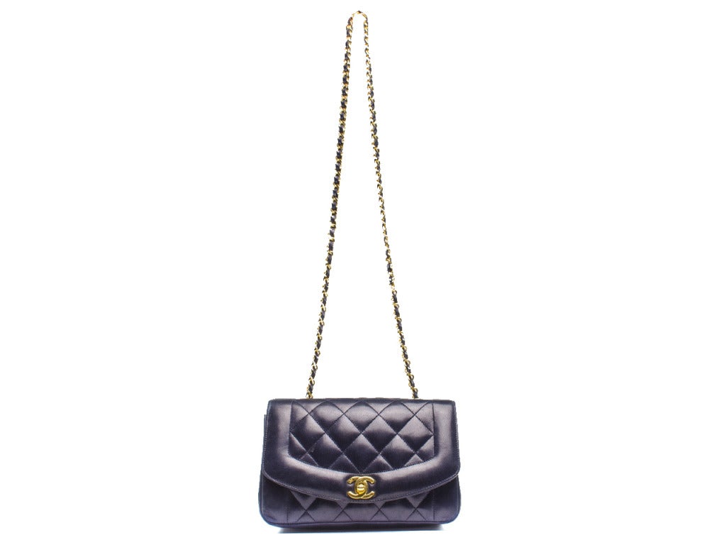 Chanel Navy Blue Lambskin Flap Bag 1