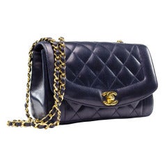 Chanel Navy Blue Lambskin Flap Bag
