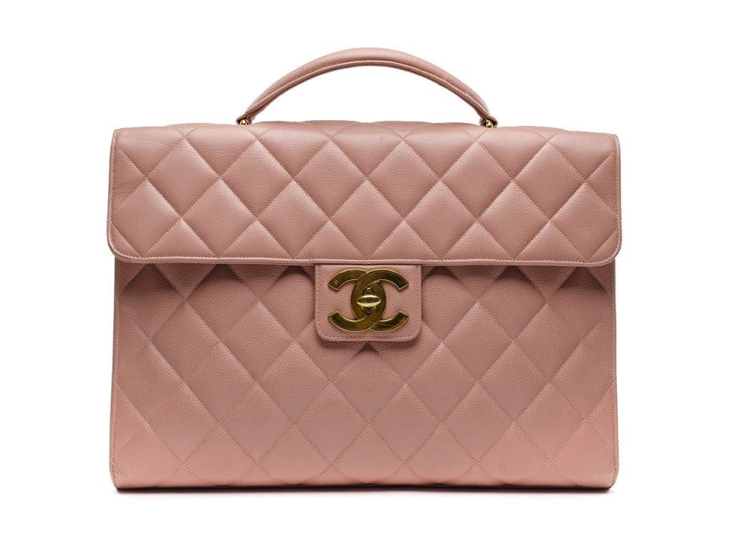 Chanel Light Pink Caviar Briefcase