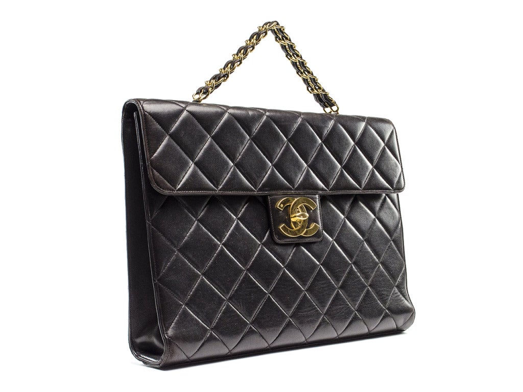 Chanel Vintage Double Sided Lambskin Briefcase